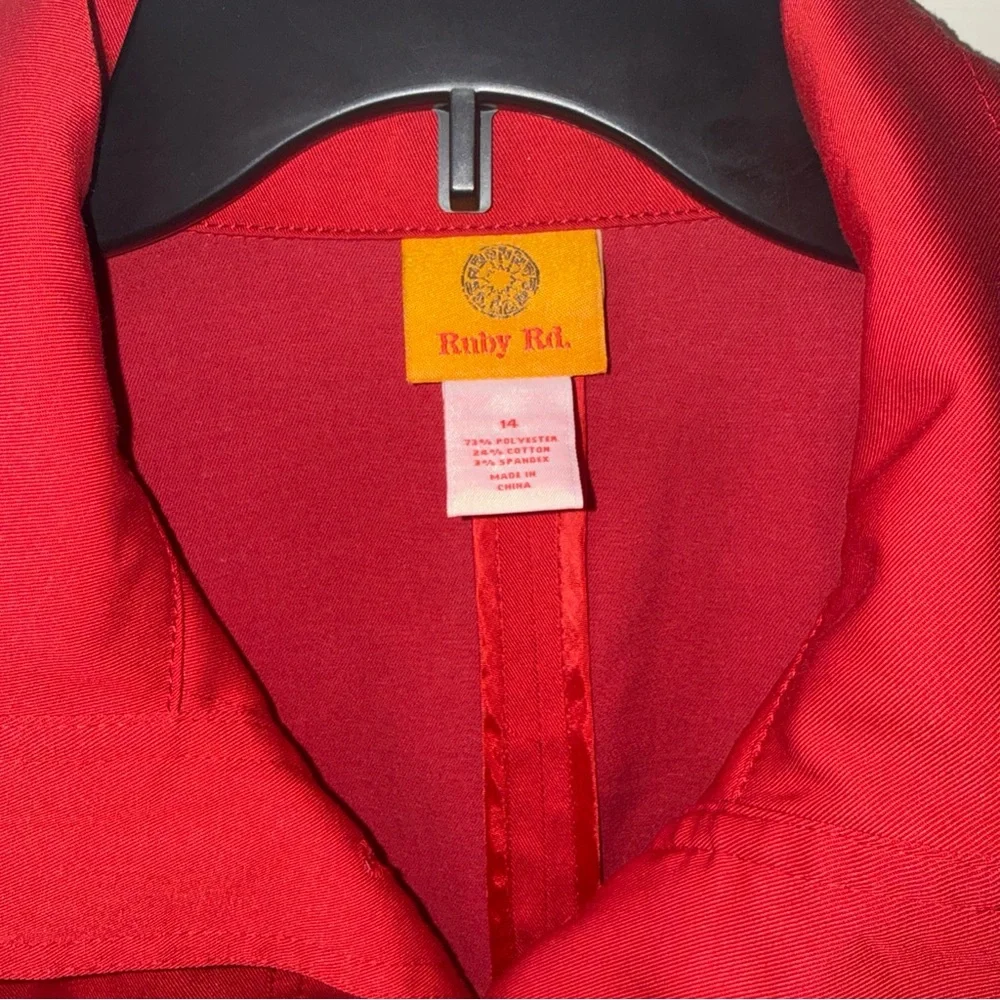 Ruby Rd. Bold Red Collared Jacket - Picture 3 of 3
